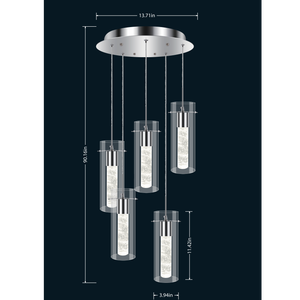 Lámpara de Araña Moderna Europea Personalizada 2021, con Pantalla de Cristal Cromado, G9 28W, 1 Luz, para Interiores, para Sala de Estar - Product Image 1