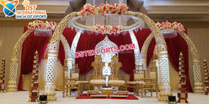 Increíble Mandap de Boda Moderno con Color Personalizado, con Pilares Romanos Ligeros de Fibra de Vidrio, Tamaño Personalizado, Marca DSTEXPORTS - Product Image 6
