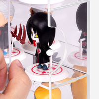 Boîte de rangement murale transparente à 4 niveaux pour figurines de pierre et de roche, organisateur de bureau, vitrine en acrylique avec dos miroir