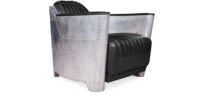 Canapé d'aviateur avec chaise en aluminium de meubles d'avion modernes en cuir véritable