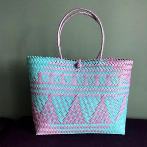 Sac fourre-tout de plage en Pp tissé à la main, sac à main en plastique pp tissé à la main avec poignées en PU, meilleure vente - Product Image 5