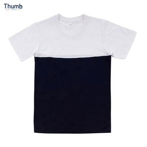 T-shirt col rond à manches courtes de thaïlande, vente en gros, blanc et blanc, 100% coton, maillot décontracté intelligent, col rond - Product Image 2