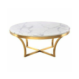 Reena Export Hot Selling Premium Metal Design Hot Sell Marble Top Gold Plated Handmade <b>Round</b> <b>Table</b> - Product Image 2