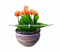Pot de fleurs en argile céramique, pot de jardinière ou de bureau pour pot de décoration de fleurs en plastique