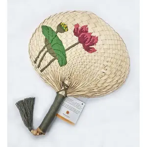 [I Am Your Fans] 2021 wholesale cheap bamboo hand fans weaving Hand-woven bamboo straw natural f