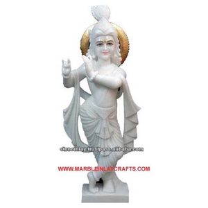 Statue de jeu Krishna de haute qualité, jouet avec flûte en marbre - Product Image 1
