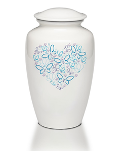 Urnas de Cremación para Adultos, Estilo Americano, Blancas, de Alto Brillo, con Estampado de Libélula, Capacidad de 200 Pulgadas Cúbicas, Biodegradables, para Guardar Cenizas Humanas - Product Image 4