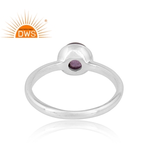 Anillo apilable de piedras preciosas de amatista Natural de Plata de Ley 925 fina para mujer, joyería para mujer, regalo para ella - Product Image 4