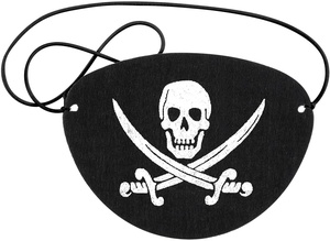 Parches de un ojo de pirata de fieltro negro para Halloween, Navidad, fiesta temática pirata, 48 piezas - Product Image 3