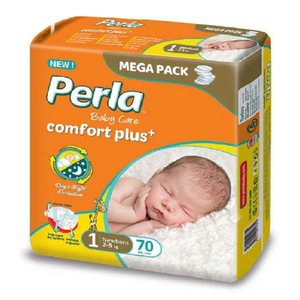 Couches-culottes PERLA pour bébé, pack économique, haute qualité, surface sèche, absorption et protection anti-fuites, fabriquées en Turquie - Product Image 1