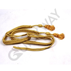 Ceremonial Hat Cord Ceremonial Uniform Hat Cap Cord Custom Solid Gold Color Best Sale Quality Made Pakistan Hat Cord - Product Image 1