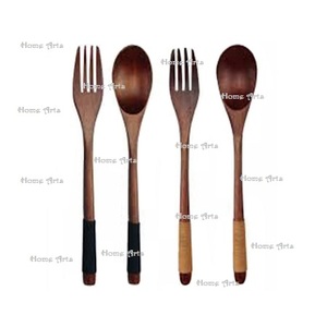 Meilleure qualité fourchette cuillère spatule ensemble de couverts conception merveilleuse ensemble de couverts en bois au prix le plus bas - Product Image 4