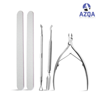 Poussoirs de cuticules d'ongles arc-en-ciel professionnels manucure pédicure nettoyant Kit de soins des ongles en acier inoxydable pour salon et usage domestique