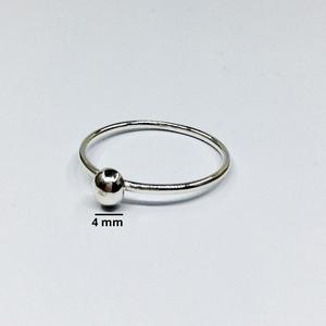 Bague en argent sterling 925 plaqué or pour femme, sertie de diamants, classique, pour tous les jours, bande et boule - Product Image 4