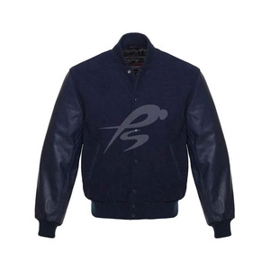 Veste universitaire en laine PIHA SPORTS 2026 pour homme, veste de baseball imperméable et écologique avec manches en cuir véritable pour l'hiver – Vente en gros - Product Image 4