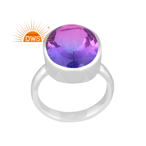 Último diseñador plata fina natural bio turmalina doblete cuarzo piedra preciosa anillo apilable fabricante de joyas - Product Image 1