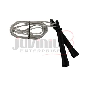 Cuerdas de saltar personalizadas para fitness, con mango de plástico y recubierto de Metal, de PVC