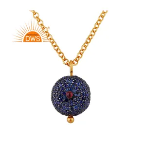 Sterling Silver Natural Ruby Blue Sapphire Gemstone Pendant Necklace For Women Jewelry Manufacturer