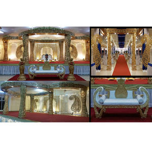 Mandap de mariage moderne détachable en fibre de verre, fait main aux Fidji, modèle Golden Delizio, idéal pour les événements - Product Image 1