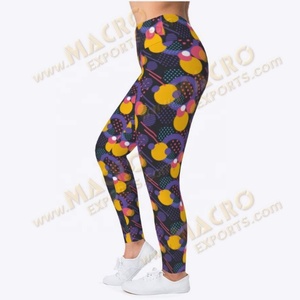 Vente en gros de leggings de yoga imprimés numériquement de haute qualité pour femmes leggings d'entraînement en maille à la mode collants de course à pied à technologie de sublimation - Product Image 2