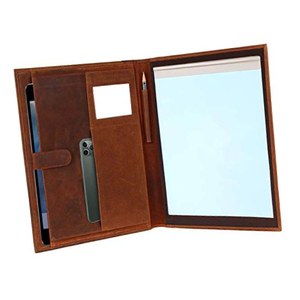 Wholesale <b>A4</b> Size PU <b>Leather</b> Conference <b>Folder</b> Brown Color - Product Image 1