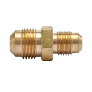 High Grade Custom Size Lead Free Forged 1/8" 1/4" 1/2" 5/8" Brass Half Reducing Union For Refrigeration Flare HVAC Fittings