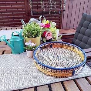 ถาดหวายสานดีไซน์สีฟ้าสำหรับร้านอาหารโรงแรมและเครื่องครัวในบ้าน - Product Image 3