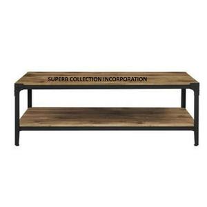 Table basse en bois rectangulaire en métal noir pour chambres d'hôtel - Product Image 3