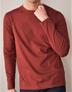 Camiseta de alta calidad con diseño personalizado para hombre, camisetas de manga larga de tejido entrelazado de cuello redondo ligero - Product Image 2