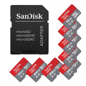 SanDisk Ultra UHS-I A1 Class 10 מיקרו SD כרטיס עם SD Adapte כרטיס זיכרון 16gb 32gb 64gb 128gb 200gb 256gb 400gb 512gb TF כרטיס