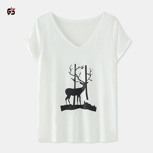 Ropa informal para mujer, Camiseta 100% de algodón de manga corta, servicio OEM, cuello redondo, Impresión de logotipo personalizado, producto 2021 - Product Image 2