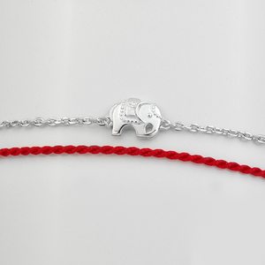 925 Sterling Jewelry <b>Silver</b> Women Lucky Red Line Elephant <b>Bracelet</b> - Product Image 3