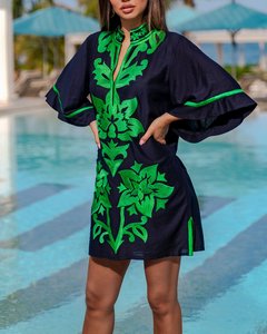 Bohemia túnica bordada para playa, Túnica de estilo formal de talla única - Product Image 6