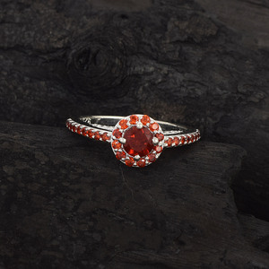 Best Natural <b>Garnet</b> Gemstone Dainty <b>Ring</b> 925 Pure Sterling <b>Silver</b> Band New Collection Wedding Fine Jewelry Diamond Pearl Designs - Product Image 2