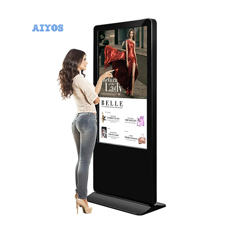 Soporte de suelo con señal Digital y pantallas, Android, WIFI, IPS, pantalla táctil, quiosco, interior, FHD, LCD, pantalla de publicidad inteligente