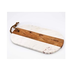 Planche à découper en marbre et bois manche en marbre et bois pour couper et servir dans la cuisine pour le fromage - Product Image 3