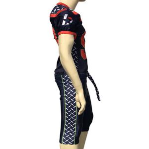 Uniforme de football américain de couleur unie de haute qualité 100% Polyester à manches courtes imprimé Design grande taille équipe - Product Image 3