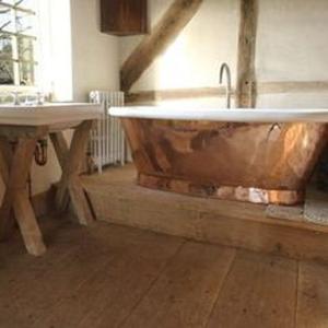 อ่างอาบน้ำทองแดงโบราณยืนฟรีกับรองเท้าแตะคู่อ่างอาบน้ำทองเหลืองสำหรับตัวเลือกในห้องน้ำ - Product Image 6