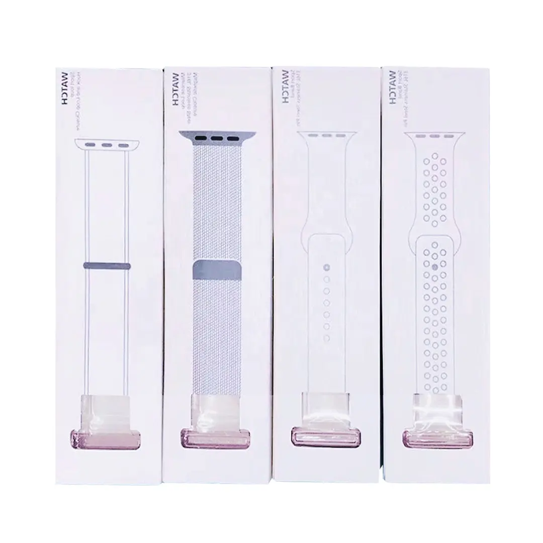 Tschick beyaz Papery paketi Band kutuları Apple İzle Milanese silikon naylon çekme bandı iWatch için Vand kordonlu saat hediye kutusu