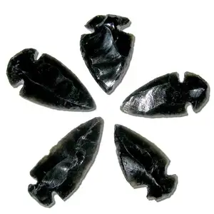 Zwart Obsidiaan Pijlpunten Hand Crafted Zwarte Steen Pijlpunten