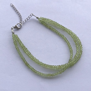 สร้อยข้อมือลูกปัดหินเพอริดอทสีเขียวธรรมชาติขนาด4มม. 6มม. พร้อมตะขอเงินสเตอริง925ราคาโรงงานออนไลน์ alibaba อินเดีย - Product Image 3