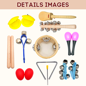 LT10H-juego de instrumentos musicales de madera para niños pequeños, música de percusión educativo de juguete, aprendizaje de madera - Product Image 6