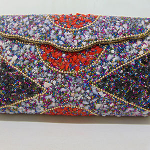 Bolso de mano de piedras de mosaico, azul y Multi grava - Product Image 2