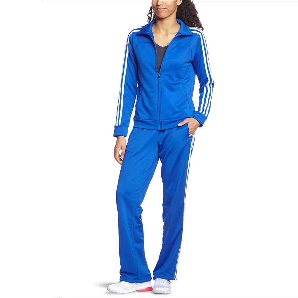 Survêtement confortable pour femme, tenue de Jogging, sweat à capuche avec pantalon, couleur bleu foncé, fermeture éclair, bon marché,