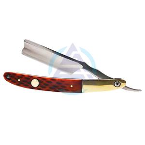 Maquinilla de afeitar recta con mango antiguo 440C para hombres, maquinilla de afeitar cortadora sólida de peso pesado con accesorios de latón - Product Image 1