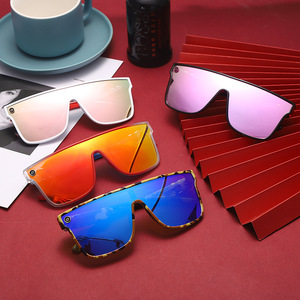 LMA Fashion Design Colorful Square Big Frame Shades Custom Luxury Brand Women UV400 Flat <span class=keywords><strong>Top</strong></span> Sunglasses 2024 High Quality - Product Image 2