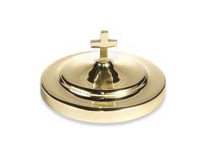 Brassworld Inde Religieux En Laiton Poli Communion Église Plateau Personnalisé Plaqué Rond En Métal Modèle Croix Logo Souvenirs Cadeaux - Product Image 3