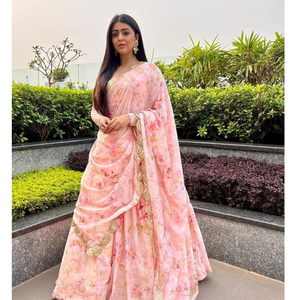 Varsbaby — chtra en soie avec chemisier assorti, couleur rose, fantaisie, élégant, de styliste, imprimé vichtra - Product Image 1