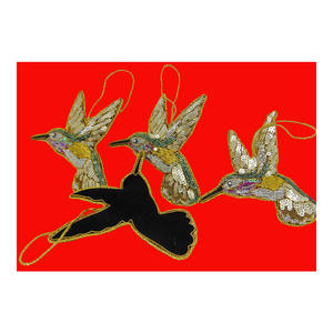 เครื่องประดับแขวนคริสต์มาสรูปนกสีทองและสีเงิน - Product Image 1