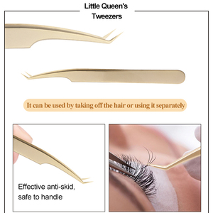 New Arrival Premium Golden Latest tweezer grafting facial care <b>tool</b> tweezers eyelash extension colored eyelashes tweezers - Product Image 5